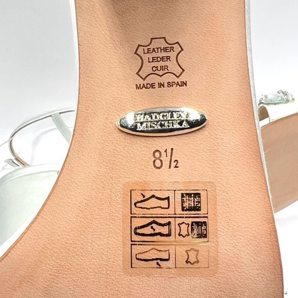 Badgley Mischka Size 8.5 Light Pastel Blue Green Satin Dress Sandals Heels Shoes - Picture 14 of 15